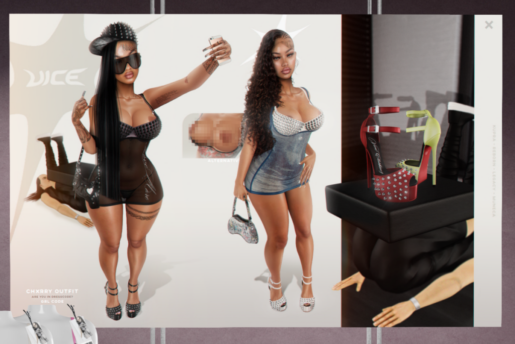 Chxrry Mini Dress &amp; Spiked Platforms - Inithium/Legacy/MaitreyaX/Reborn/Yentements, L$299 each/L$599-L$999 each exclusive bundle/L$3299 MP