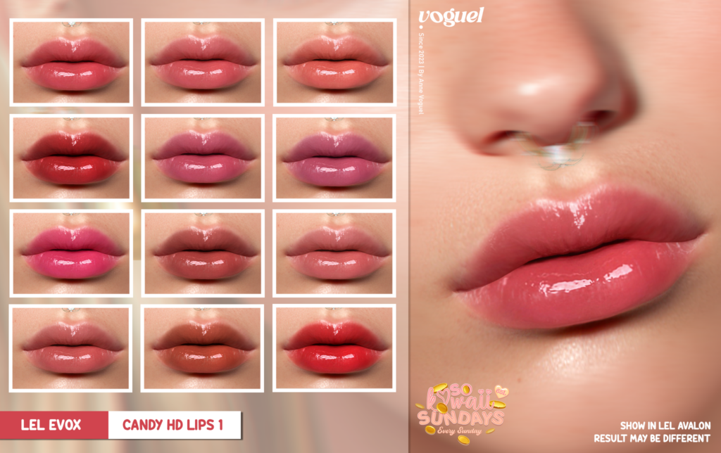 Candy HD Lipstick - EvoX	&lt;a href=&quot;https://maps.secondlife.com/secondlife/Tuscan%20Valley/195/237/21&quot; target=&quot;_blank&quot;&gt;Teleport&lt;/a&gt;