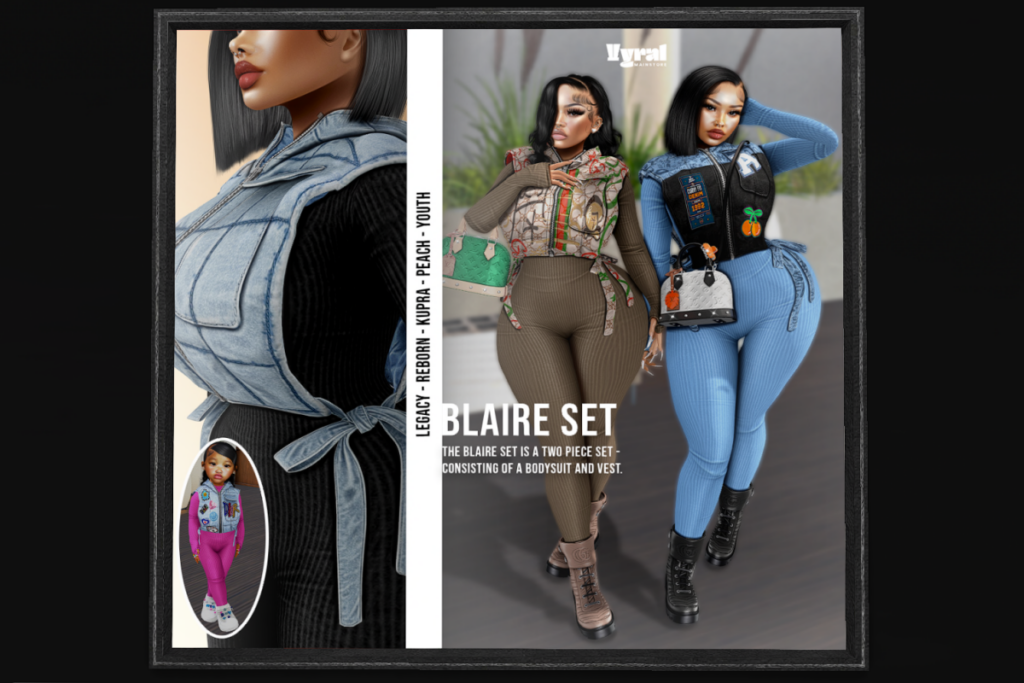 Blaire Bodysuit, Vest, &amp; Boots - Inithium/Legacy/Peach/Reborn/Youth, L$75-L$89 each/L$799 each FP