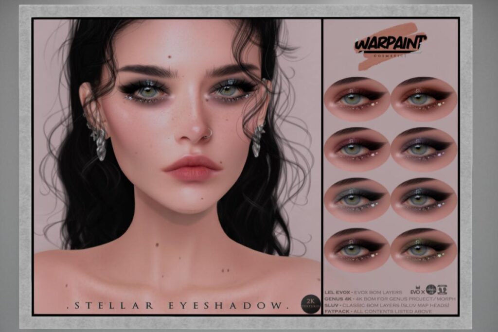 Stellar Eyeshadow - EvoX/Genus/SLUV, L$240 each/L$520 FPS