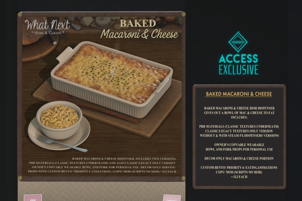 Baked Macaroni &amp; Cheese Holdable &amp; Decor, L$248 FP