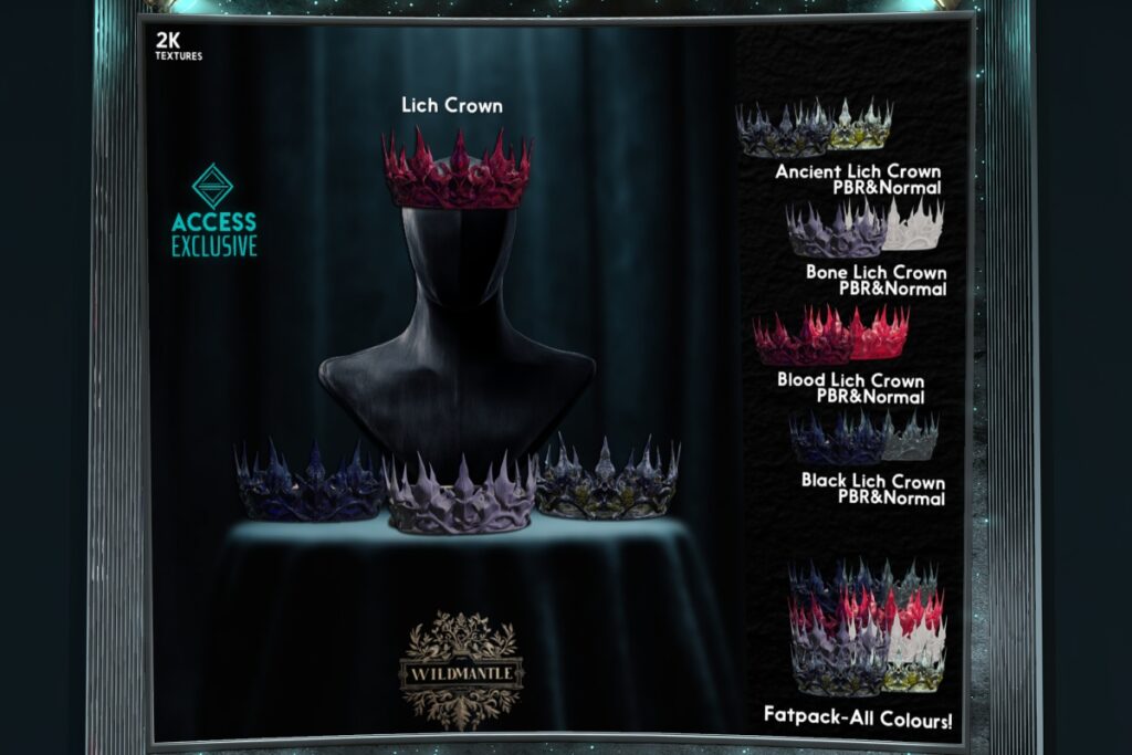 Lich Crown, L$225 each/L$375 FP