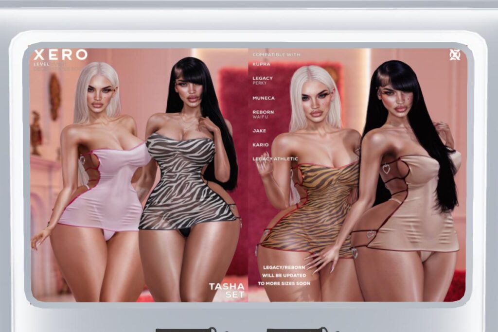 Tasha Set - Jake/Inithium F+M/Legacy F+M/Reborn/Yentements/+mods, L$315 each