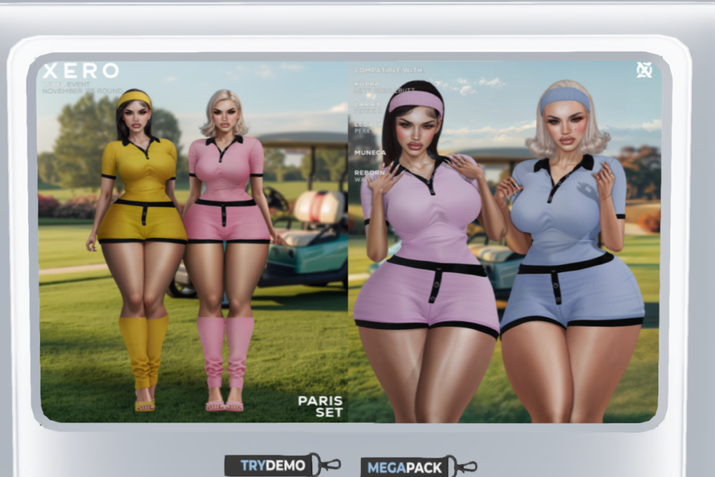 Paris Top, Shorts, Heels and Accessories - Inithium/Legacy/MaitreyaX/Reborn/Yentements/+mods, L$515 each/L$1099 each FP/L$3449 FP