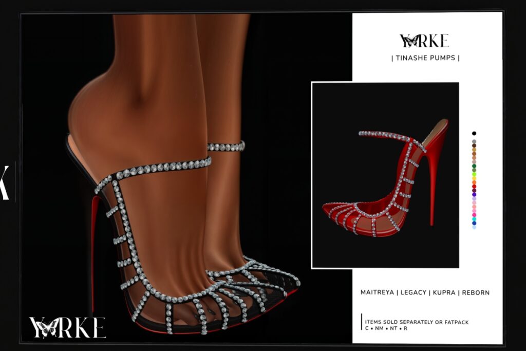 Tinashe Pumps - Inithium/Legacy/Maitreya/Reborn, L$399 each/L$1399 FP