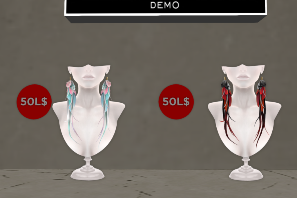 Sarika Feather Earring	&lt;a href=&quot;http://maps.secondlife.com/secondlife/Zaara/119/99/37&quot; target=&quot;_blank&quot;&gt;Teleport&lt;/a&gt;