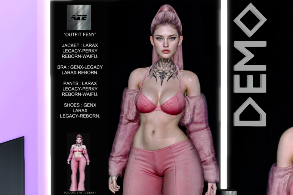 Feny Jacket, Bra, Pants, Shoes - GenX/Legacy/MaitreyaX/Reborn/+mods, L$150 - L$160/L$599 - L$999 each FP
