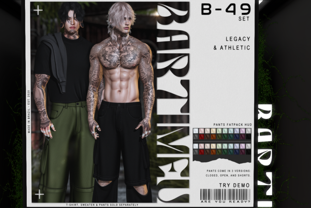 B-49 T-Shirt, Sewatshirt &amp; Pants - Legacy/+mods, L$200-L$320 each/L$1000-L$2000 each FP/L$4500 MP