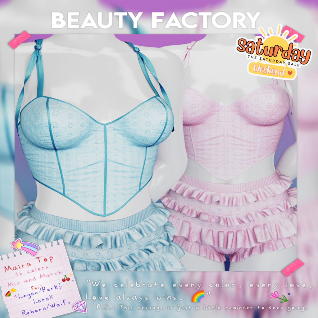 Maira Top - Legacy/MaitreyaX/Reborn/+mods	&lt;a href=&quot;http://maps.secondlife.com/secondlife/Beauty%20Factory/59/89/502&quot; target=&quot;_blank&quot;&gt;Teleport&lt;/a&gt;