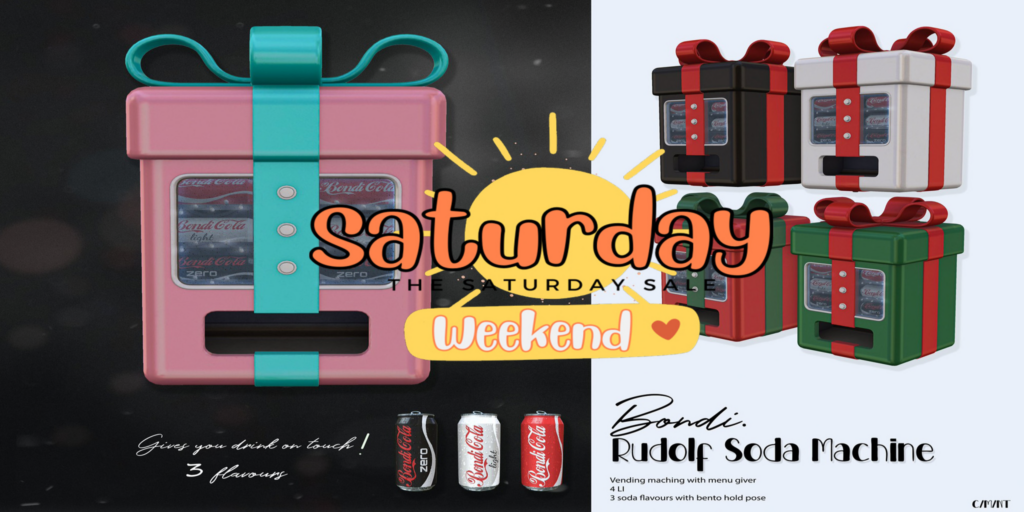 Rudolph Soda machine	&lt;a href=&quot;http://maps.secondlife.com/secondlife/Daydreaming/19/66/22&quot; target=&quot;_blank&quot;&gt;Teleport&lt;/a&gt;