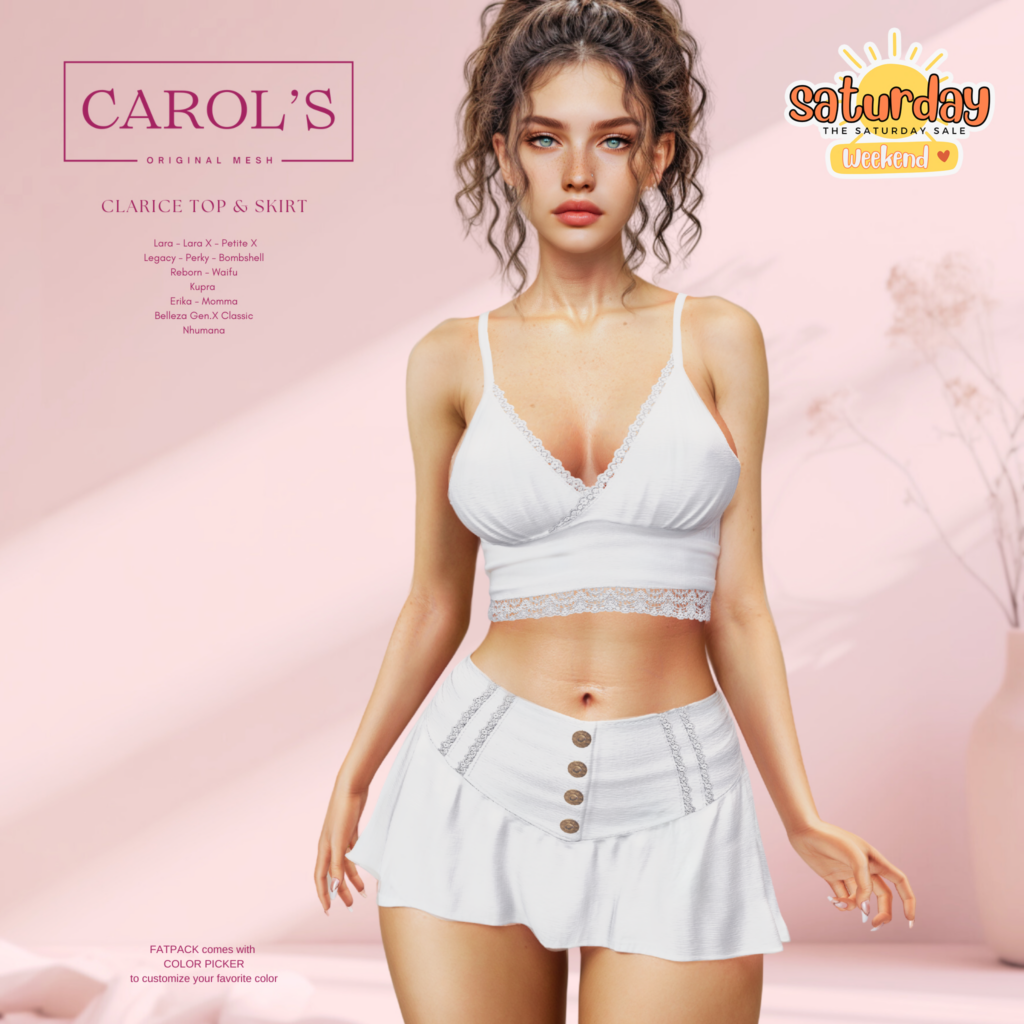 Clarice Top &amp; Skirt - Erika/GenX/Inithium/Legacy/Maitreya/Nhumana/Reborn/+mods	&lt;a href=&quot;http://maps.secondlife.com/secondlife/Nadezhda/135/131/23&quot; target=&quot;_blank&quot;&gt;Teleport&lt;/a&gt;