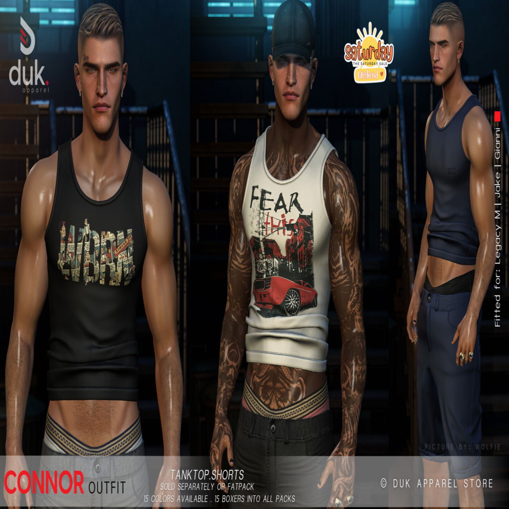 Connor Outfit - Gianni/Jake/Legacy	&lt;a href=&quot;http://maps.secondlife.com/secondlife/Heartbreak/139/143/94&quot; target=&quot;_blank&quot;&gt;Teleport&lt;/a&gt;