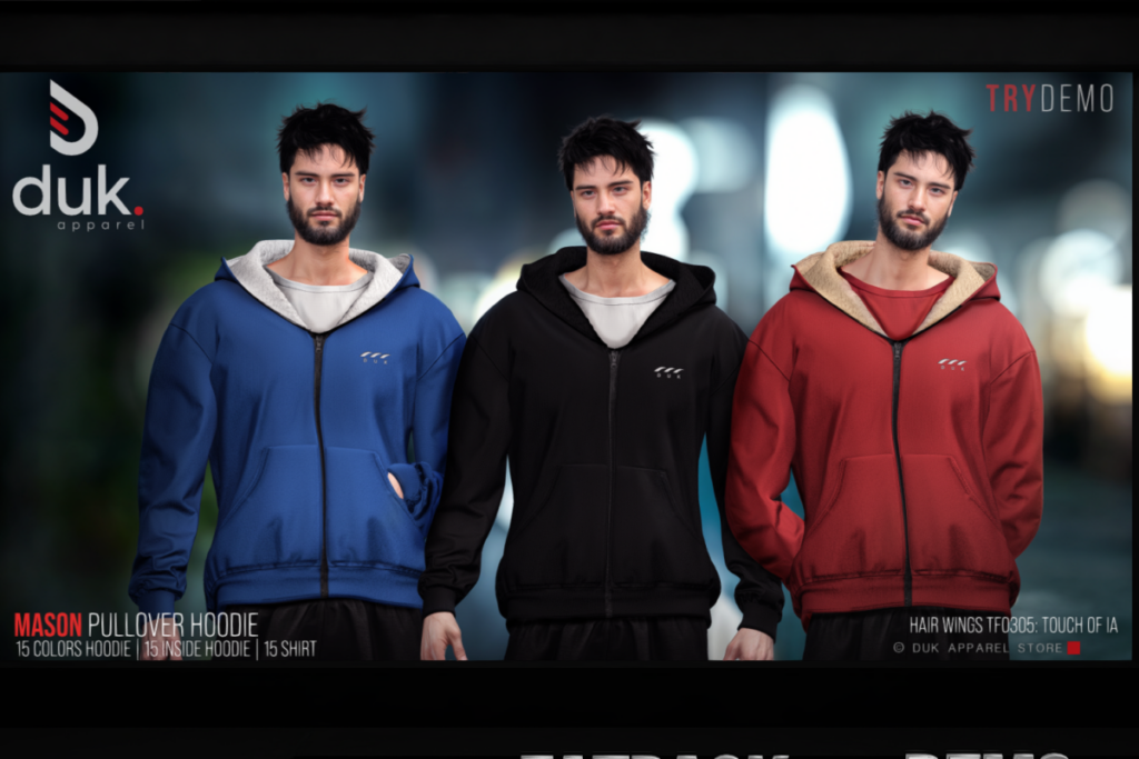 Mason Hoodie - No Sizes Listed, L$220 each/L$1200 FP