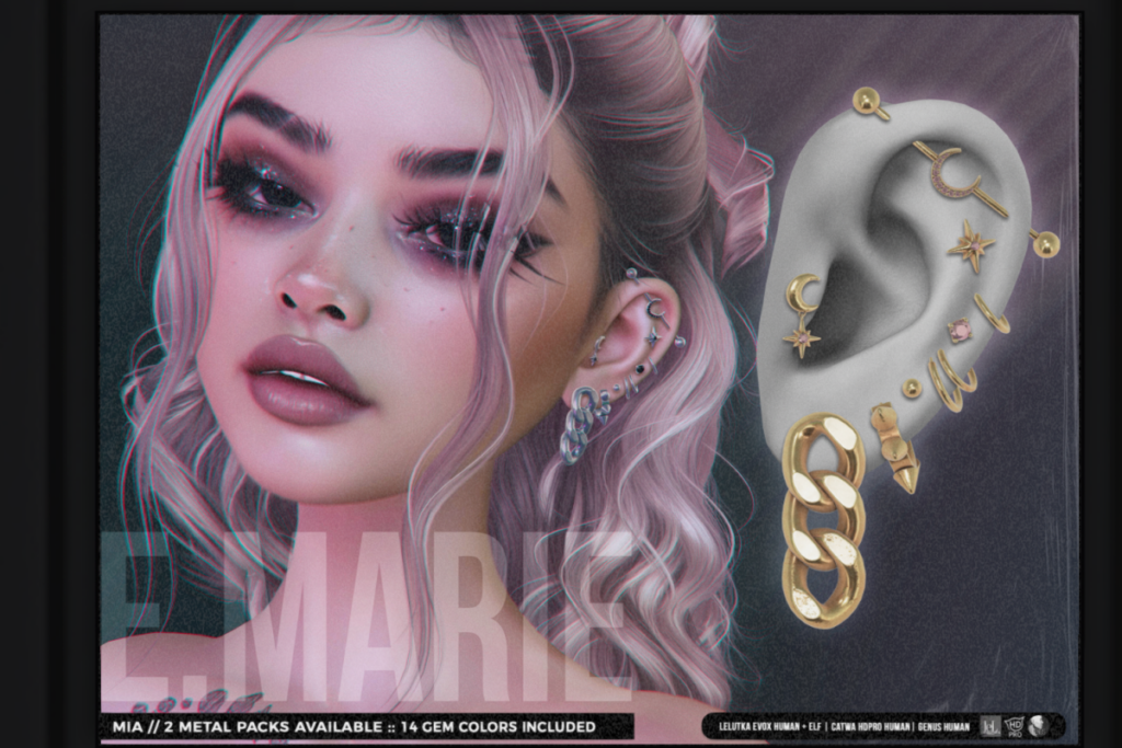 Mia Earrings - Catwa/EvoX/Genus, L$299 each