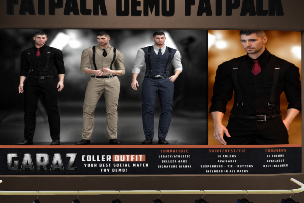 Coller Vest Shirt &amp; Trousers - Gianni/Jake/Legacy, L$240-L$260 each