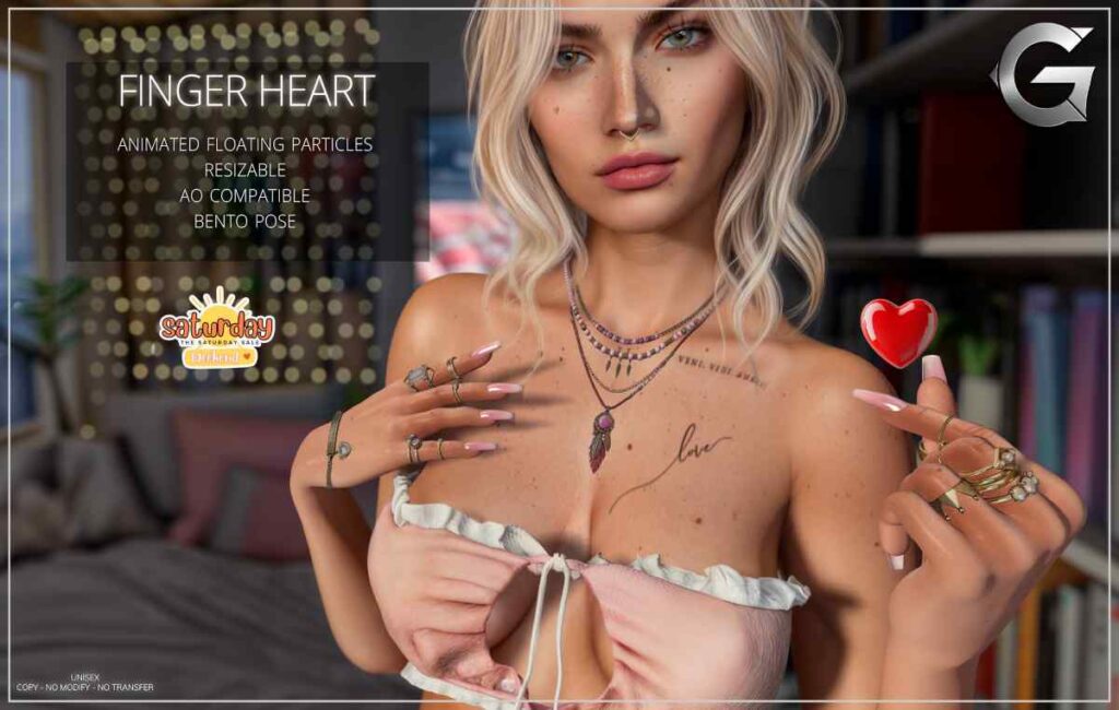 Finger Heart	&lt;a href=&quot;http://maps.secondlife.com/secondlife/Spruce%20Peak/197/222/21&quot; target=&quot;_blank&quot;&gt;Teleport&lt;/a&gt;
