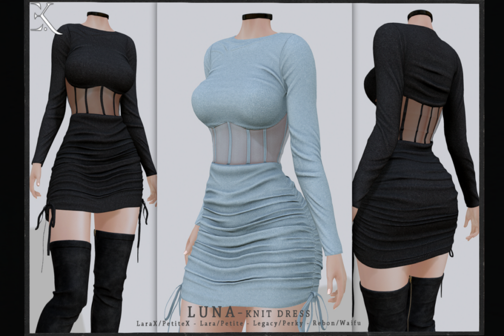 Luna Mini Dress - Legacy/Maitreya/Reborn/+mods, L$265-L$278 each/L$1330-L$1399 each FP