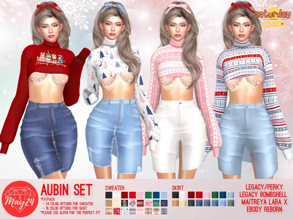 Aubin Set - Legacy/Maitreya/Reborn/+mods	&lt;a href=&quot;http://maps.secondlife.com/secondlife/Highway%20Star/144/134/23&quot; target=&quot;_blank&quot;&gt;Teleport&lt;/a&gt;