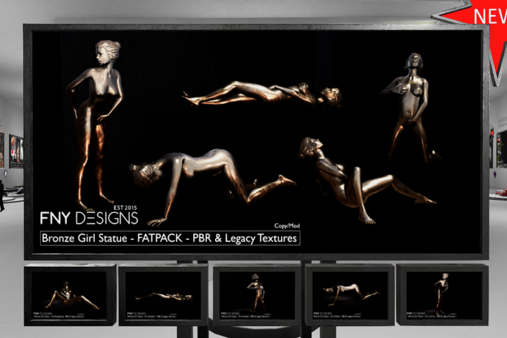 Bronze Girl Statues, L$399 each/L$1599 FP