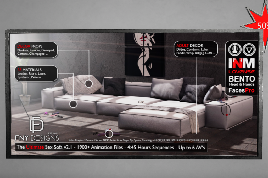 The Ultimate Sex Sofa v2.1, L$2000