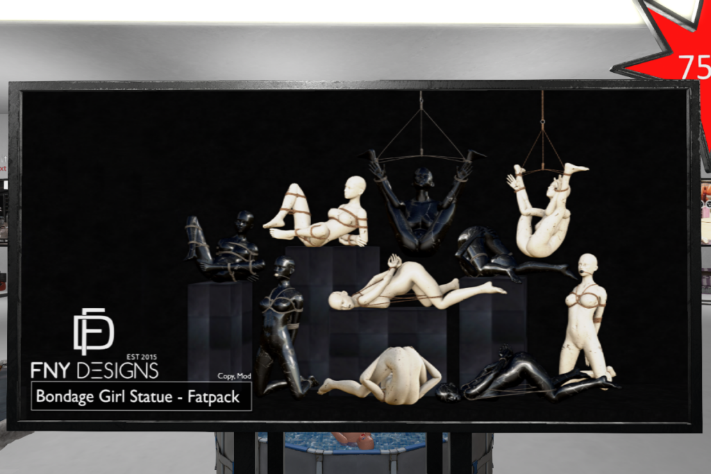 Bondage Girl Statue Fatpack, L$400