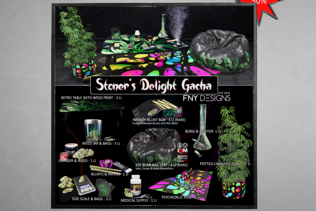 Stoner's Delight Gacha, L$35 per play