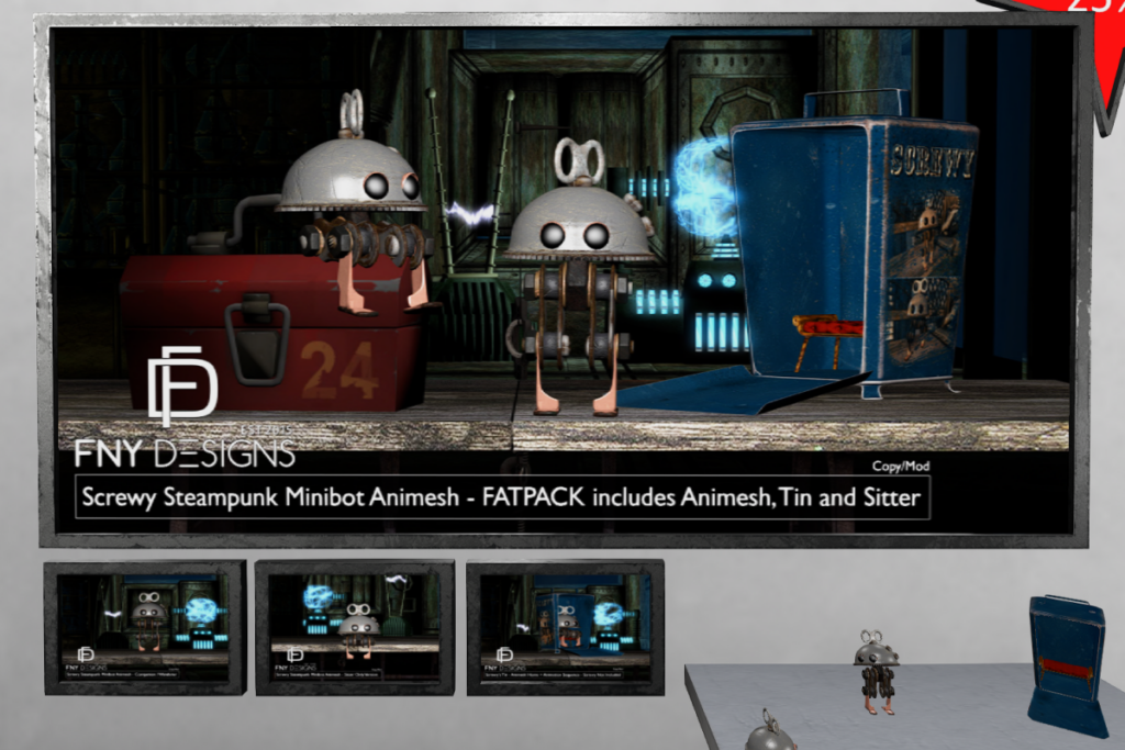 Screwy Animesh Companions, L$299 each/L$750 FP