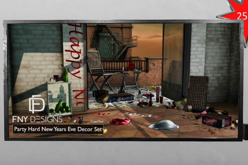 Party Hard New Years Eve Decor Set, L$750