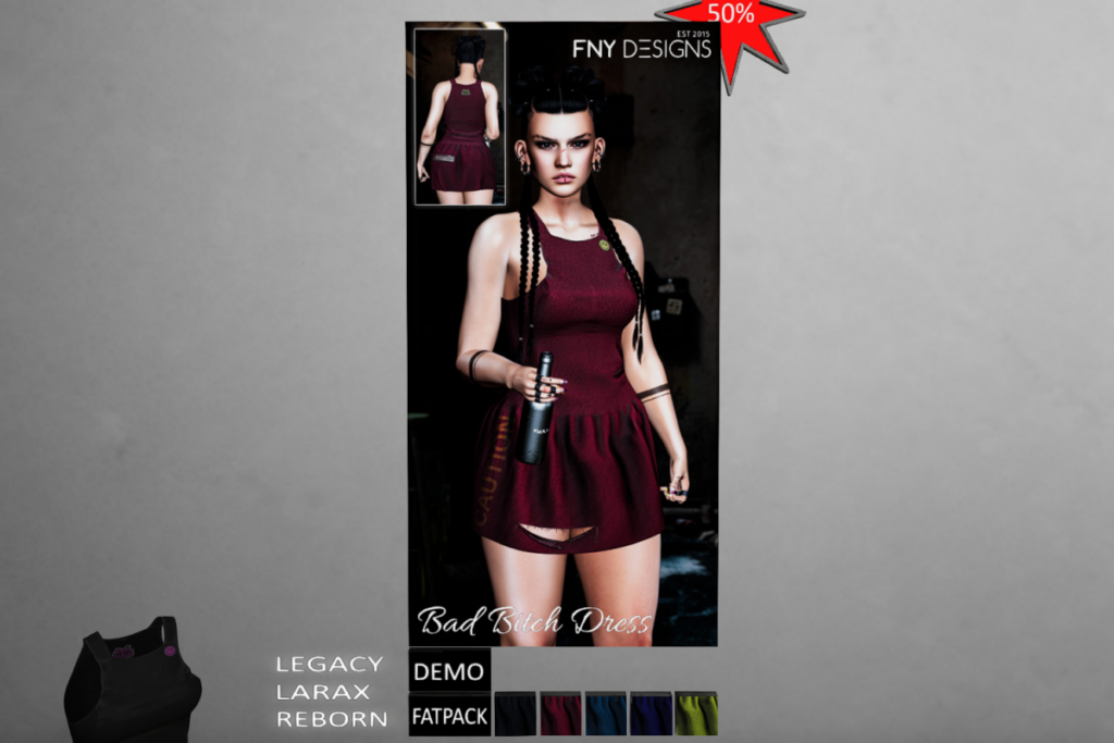Bad Bitch Dress - Legacy/MaitreyaX/Reborn, L$200 each/L$800 FP