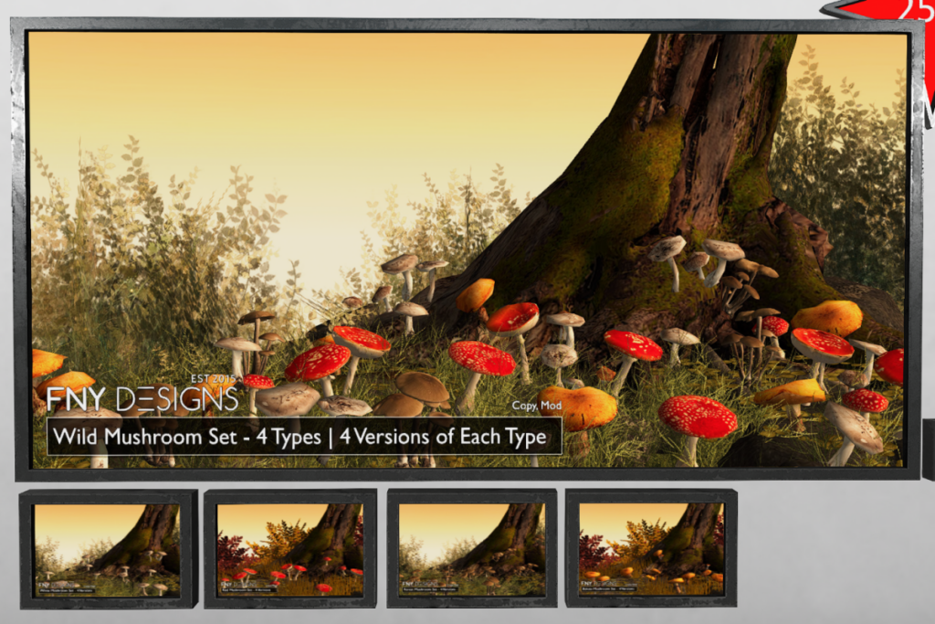 Wild Mushroom Set, L$150 each/L$450 FP