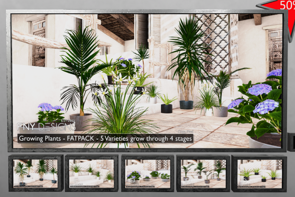 Growing Plants, L$125 each/L$500 FP