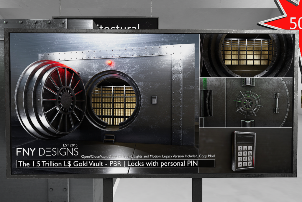 The 1.5 Trillion L$ Gold Vault, L$400