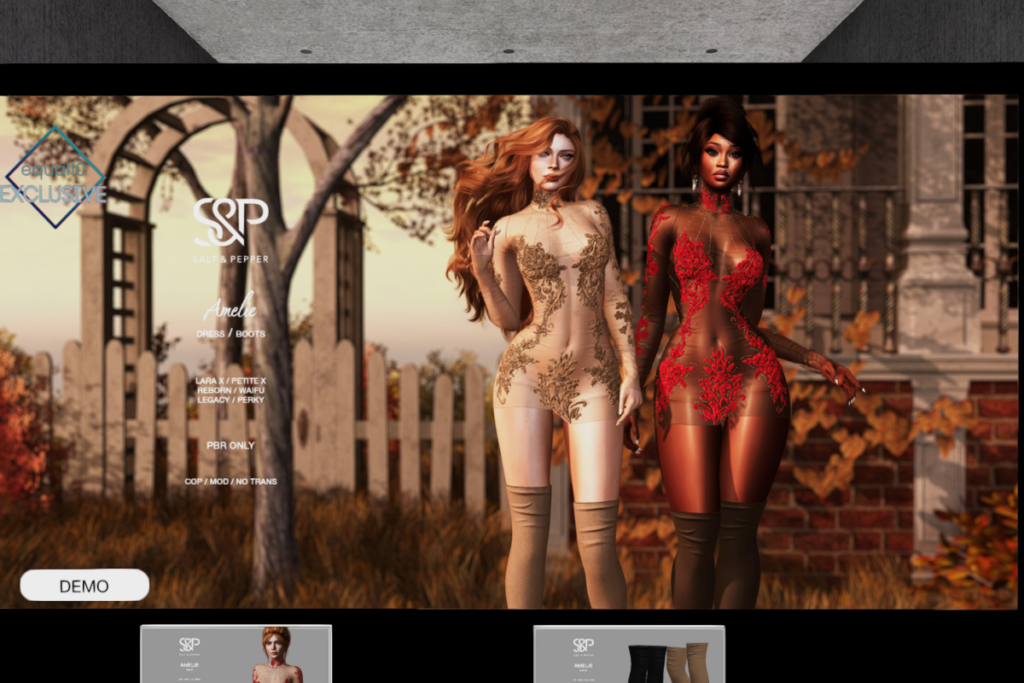 Amelia Dress &amp; Boots - Legacy/MaitreyaX/Reborn/+mods, L$500 each/L$2500 MP