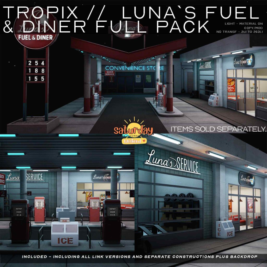 Luna`s Fuel &amp; Diner Full Set	&lt;a href=&quot;http://maps.secondlife.com/secondlife/Valle%20Verde/174/127/29&quot; target=&quot;_blank&quot;&gt;Teleport&lt;/a&gt;