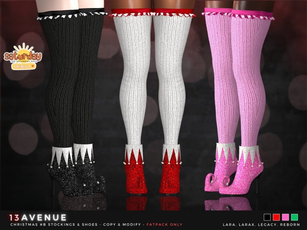 Christmas #B Stockings &amp; Shoes Set - Legacy/Maitreya/Reborn/+mods	&lt;a href=&quot;http://maps.secondlife.com/secondlife/Belmont/223/239/3333&quot; target=&quot;_blank&quot;&gt;Teleport&lt;/a&gt;