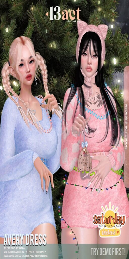 Avery Dress - Reborn	<a href="http://maps.secondlife.com/secondlife/Worlds%20End/124/127/26" target="_blank">Teleport</a>