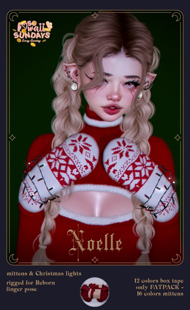 Noelle Mittens &amp; Christmas Lights - Reborn	&lt;a href=&quot;http://maps.secondlife.com/secondlife/DLicious/27/34/1696&quot; target=&quot;_blank&quot;&gt;Teleport&lt;/a&gt;