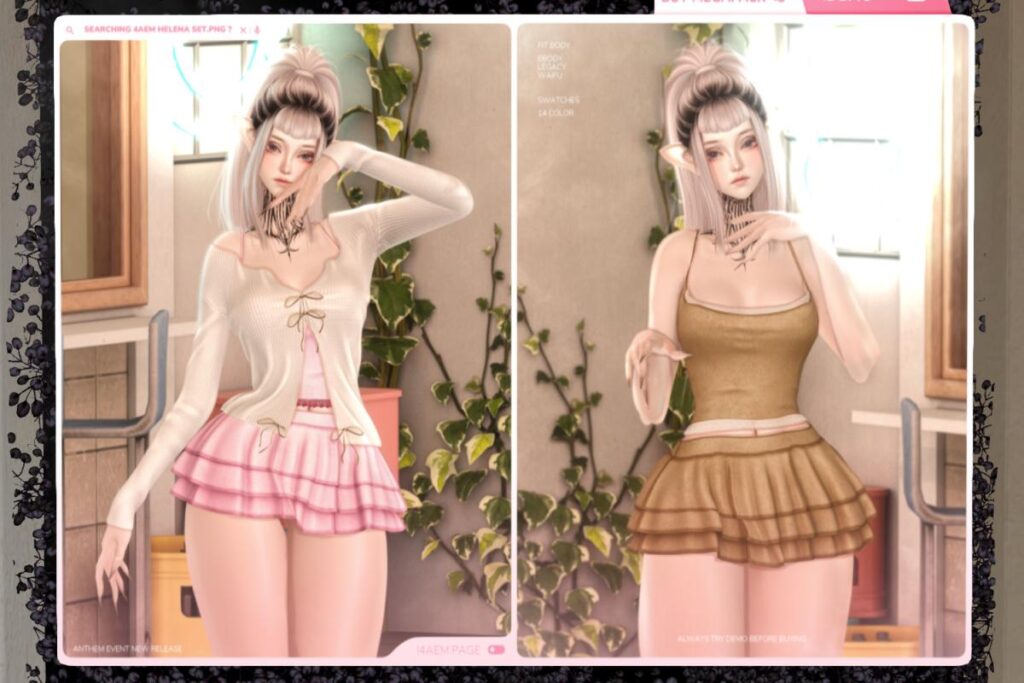 Helena Coat, Top and Skirt - Legacy/Reborn/+mods, L$250 each/L$799 each FP/L$1999 FP