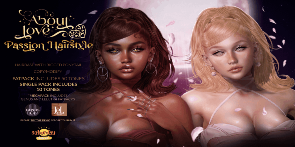 Passion Hairstyle &amp; Hairbase - EvoX/Genus	&lt;a href=&quot;http://maps.secondlife.com/secondlife/Styrsky/61/52/2369&quot; target=&quot;_blank&quot;&gt;Teleport&lt;/a&gt;