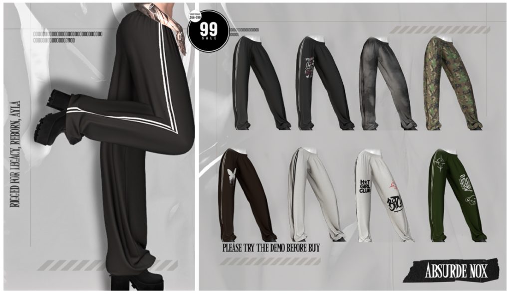 Sweatpants Survet - Ayla/Legacy/MaitreyaX/Reborn	&lt;a href=&quot;http://maps.secondlife.com/secondlife/Evergreen/56/126/3512&quot; target=&quot;_blank&quot;&gt;Teleport&lt;/a&gt;