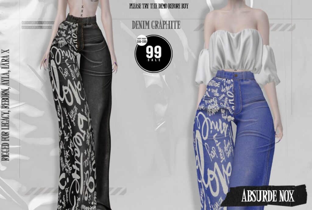 Denim Graphite Jeans - Ayla/Legacy/MaitreyaX/Reborn	<a href="http://maps.secondlife.com/secondlife/Evergreen/56/126/3512" target="_blank">Teleport</a>