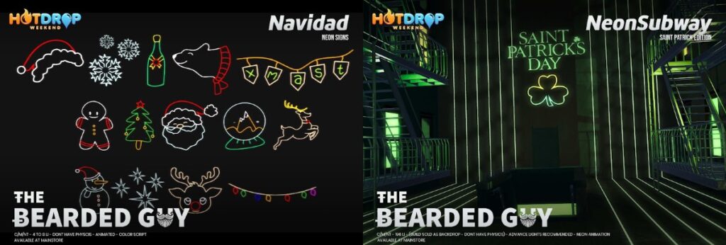 Navidad Neon Signs &amp; Neon Subway Backdrop