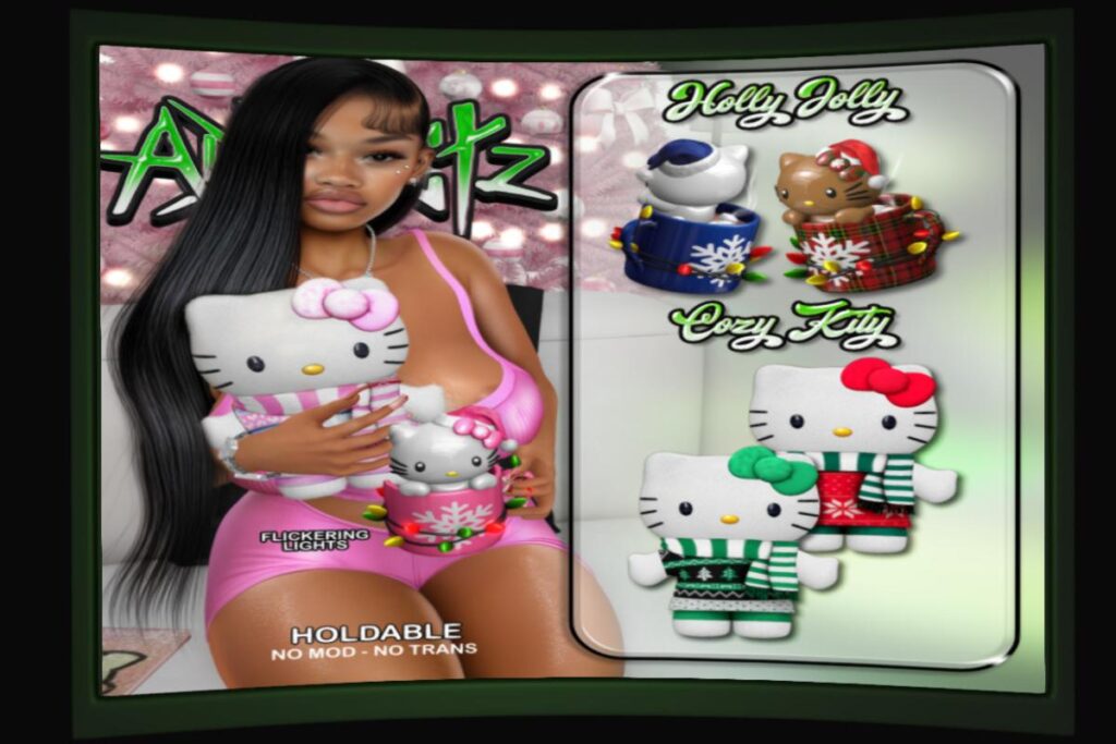 Holly Jolly Mug Holdables, L$299 each |Cozy Kitty Holdables, L$199 each
