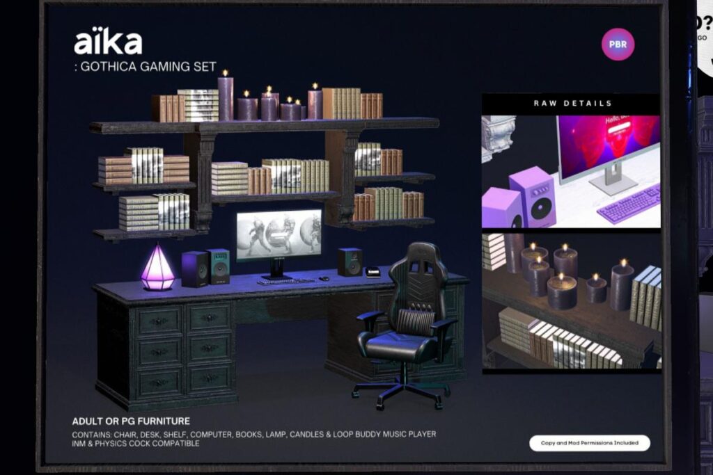 Gothica Gaming Set, L$1099-L$2199 each