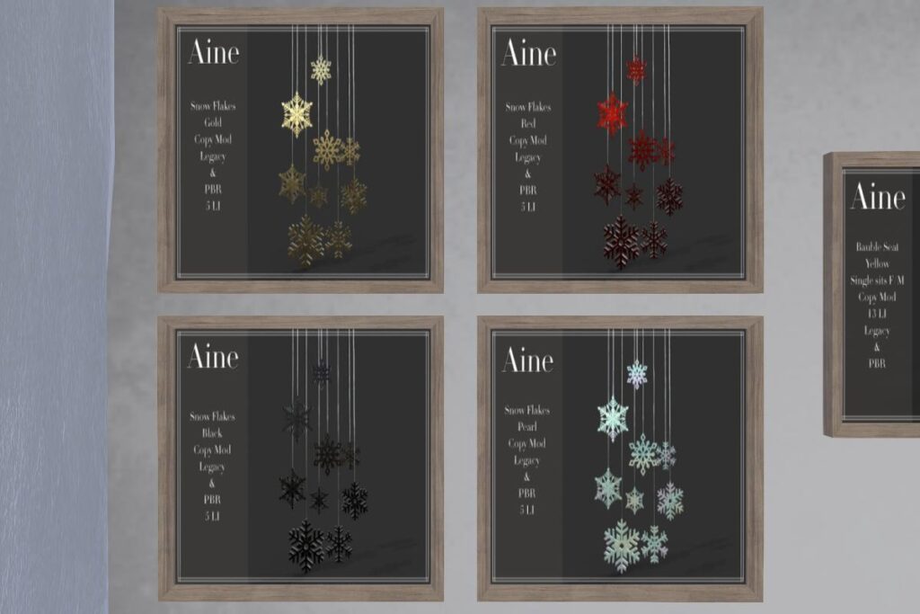 Snow Flakes, L$90 each