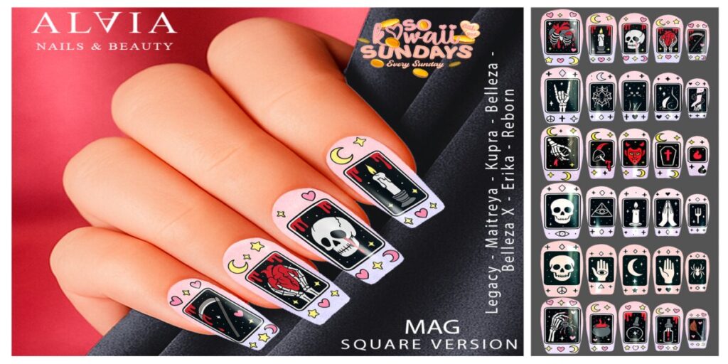 Mag Mesh Nails - see ad for fits	&lt;a href=&quot;http://maps.secondlife.com/secondlife/Mellor/99/200/27&quot; target=&quot;_blank&quot;&gt;Teleport&lt;/a&gt;