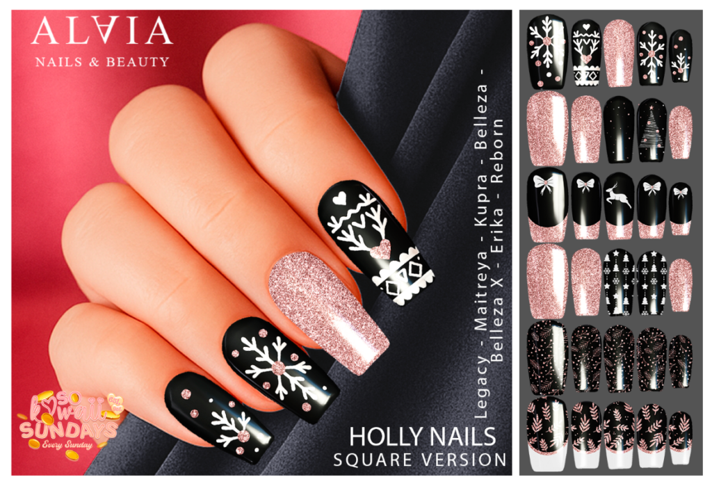 Holly Nails - Belleza/Erika/Inithium/Legacy/Maitreya/Reborn	&lt;a href=&quot;http://maps.secondlife.com/secondlife/Mellor/98/200/27&quot; target=&quot;_blank&quot;&gt;Teleport&lt;/a&gt;