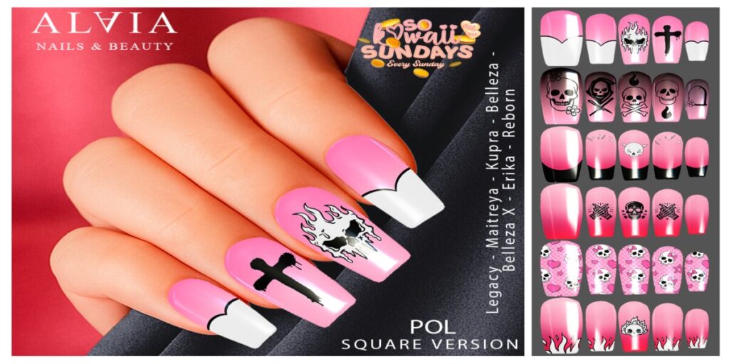 Pol Mesh Nails - see ad for fits	&lt;a href=&quot;http://maps.secondlife.com/secondlife/Mellor/99/200/27&quot; target=&quot;_blank&quot;&gt;Teleport&lt;/a&gt;