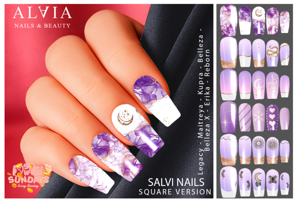 Salvi Nails - Belleza/Erika/Inithium/Legacy/Maitreya/Reborn	&lt;a href=&quot;http://maps.secondlife.com/secondlife/Mellor/98/200/27&quot; target=&quot;_blank&quot;&gt;Teleport&lt;/a&gt;