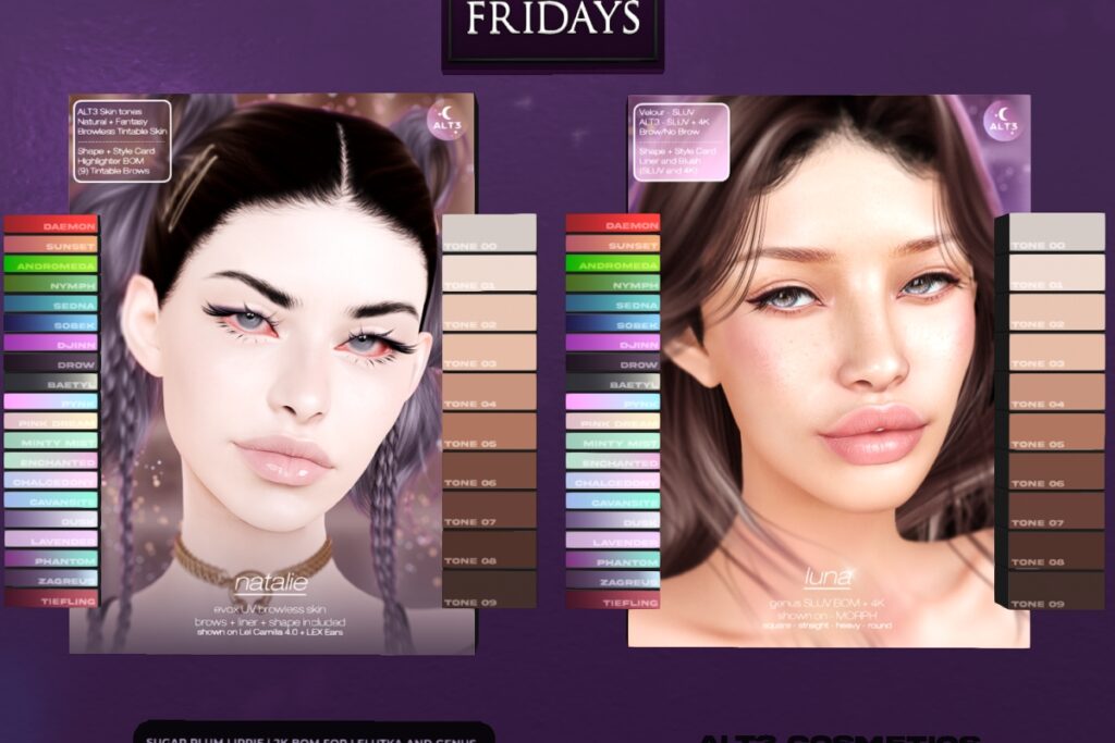 Luna Skin - Genus | Natalie Skin - EvoX	&lt;a href=&quot;http://maps.secondlife.com/secondlife/aika%20mainstore/127/43/11&quot; target=&quot;_blank&quot;&gt;Teleport&lt;/a&gt;